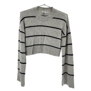 Reformation 'Paloma' Grey Cropped Cashmere Crew Sweater Size XS